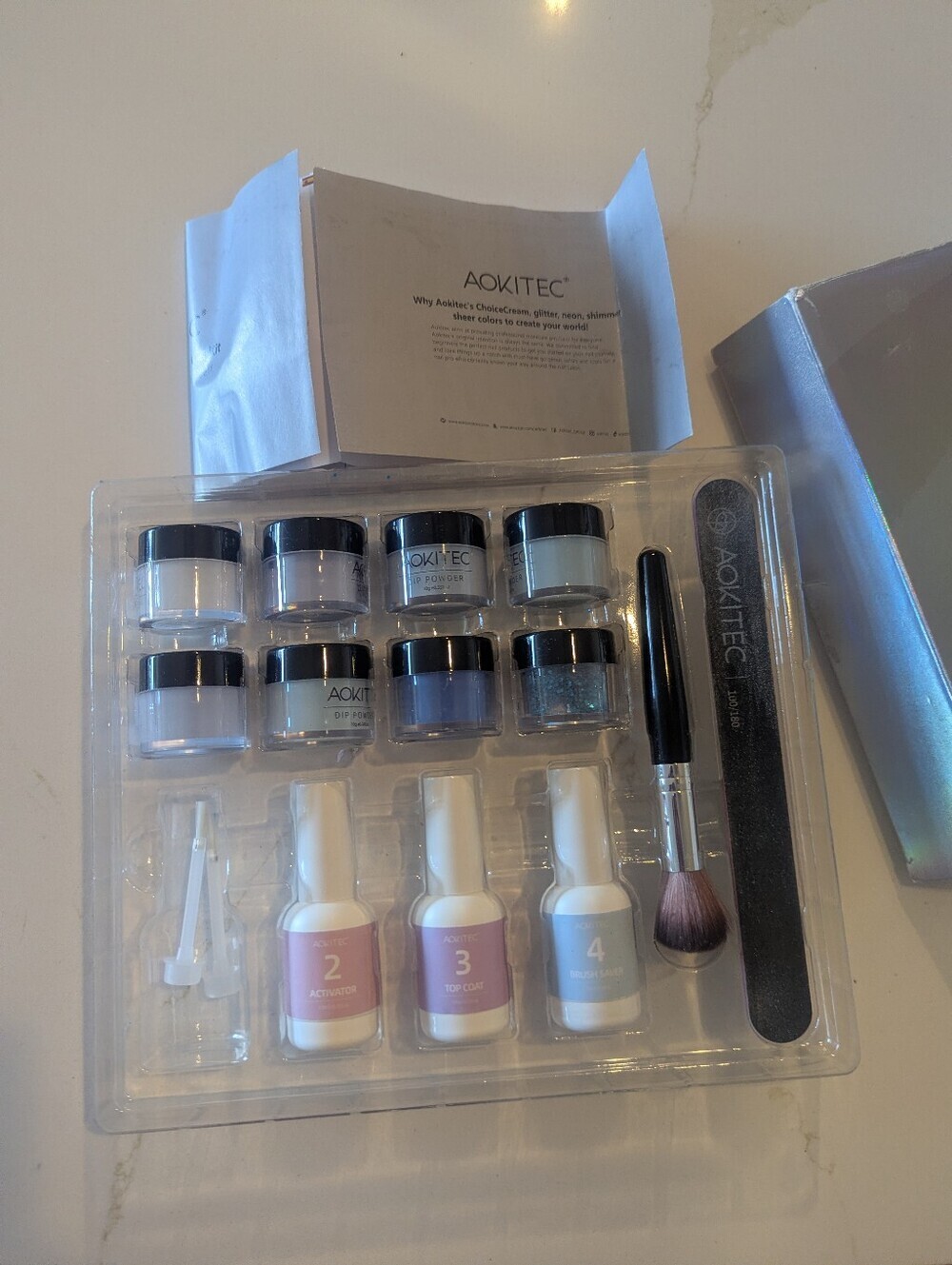 AokitEC Acrylic Nail Powder & Liquid Kit in Pastel Shades